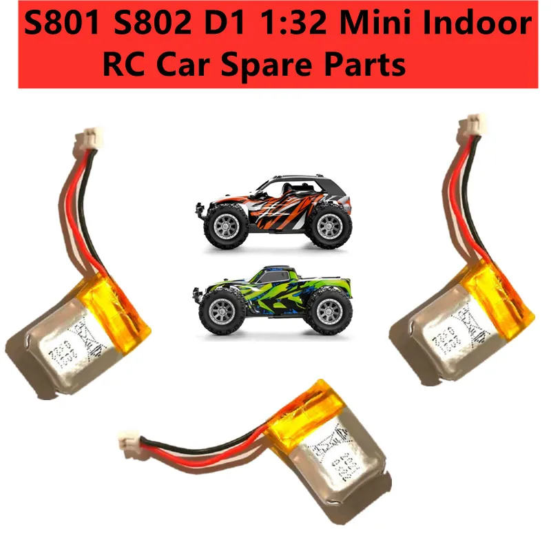 S801 S802 D1 1:32 Mini Indoor RC Car Spare Parts Battery For S801 S802 D1 Dual Speed Portable Remote Control Racing Accessories