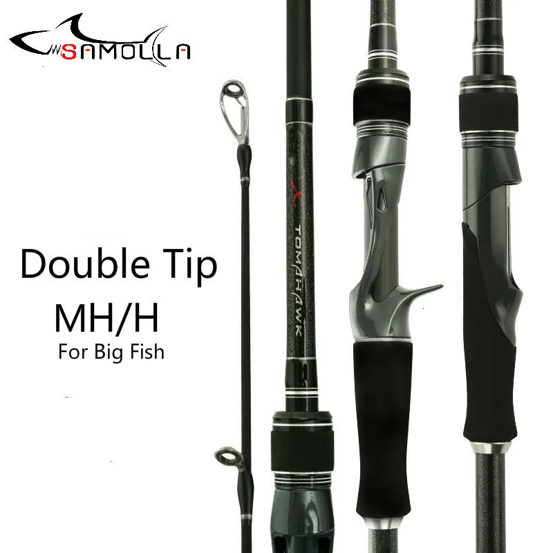 Spinning Casting Strong Fishing Rod Double Tip For Big Fish High Carbon Rod Lure Canne A Peche Carbonne Jigging Peche En Mer Mh