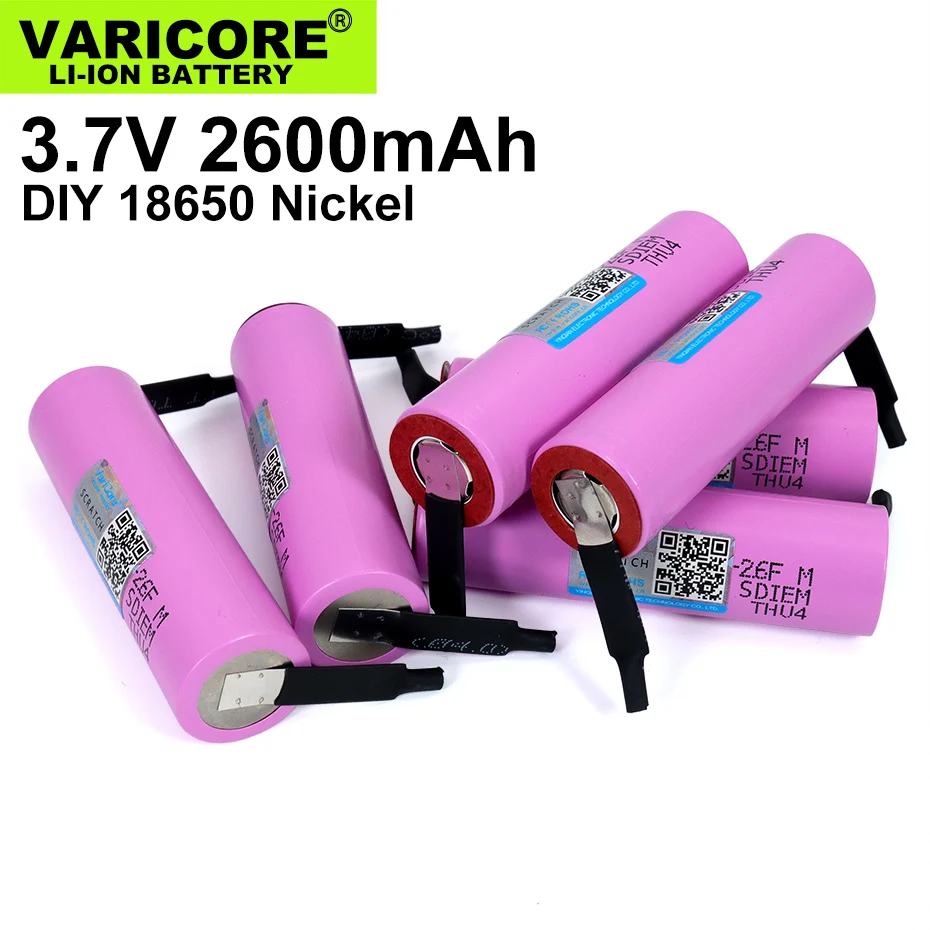 1PCS VariCore Original protected 18650 3.7V 2600mAh rechargeable battery  batteries ICR18650-26F Industrial use+DIY Nickel