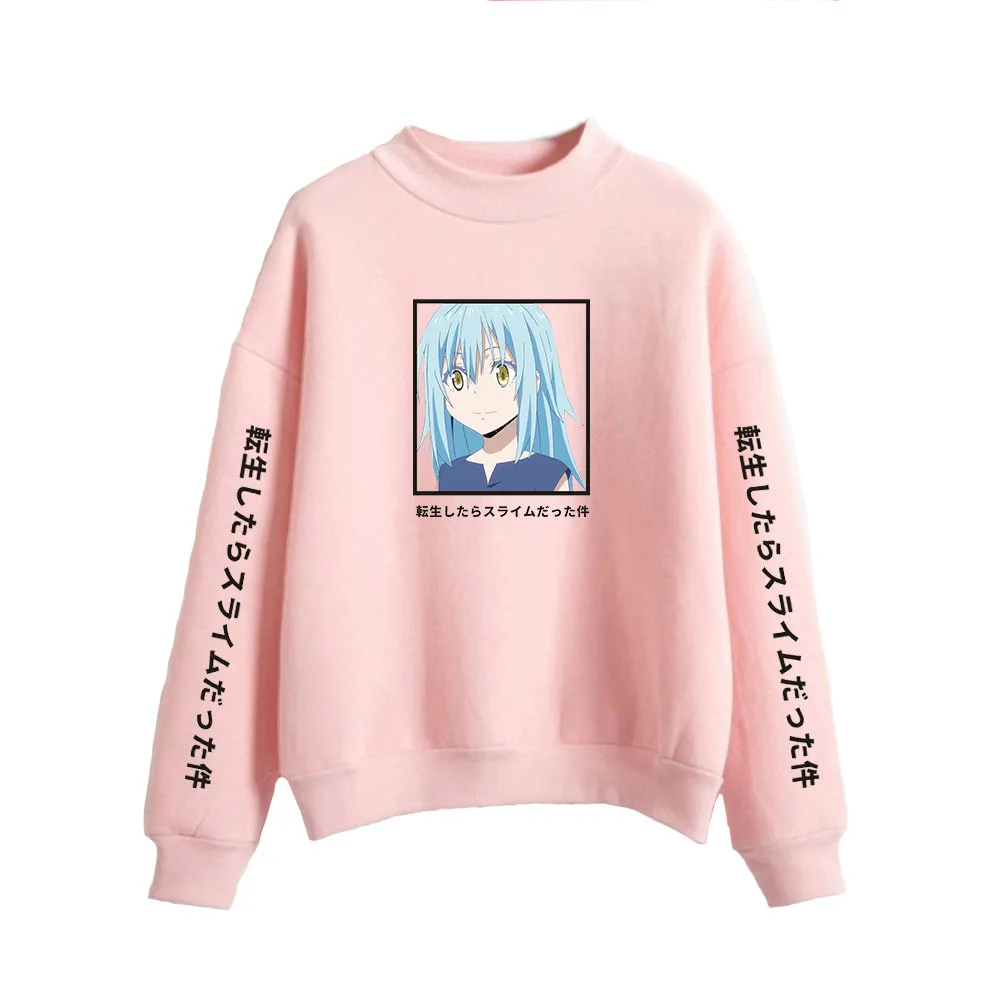 

Anime That Time I Got Reincarnated As A Slime Hoodies Men women Long Sleeve Fleece Turtleneck Sweatshirt Harajuku Pullover Tops