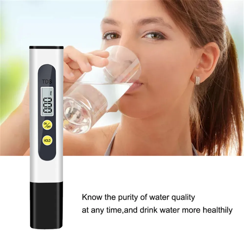 Digital TDS Meter Tester Temperature Pen Water Purity PPM Filter Hydroponic for Aquarium Pool Water Monitor Tester 0-9990ppm