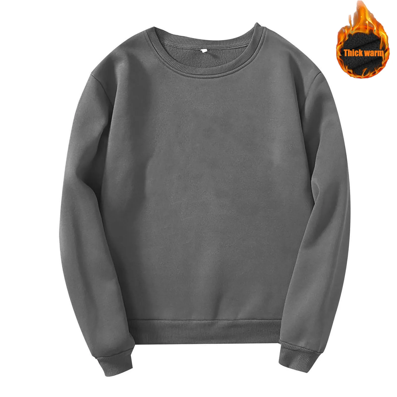 

Customize Your Image Solid Color Men Women Sweatshirts Cotton Loose Pullover Round Neck Long Sleeve Sweatshirt