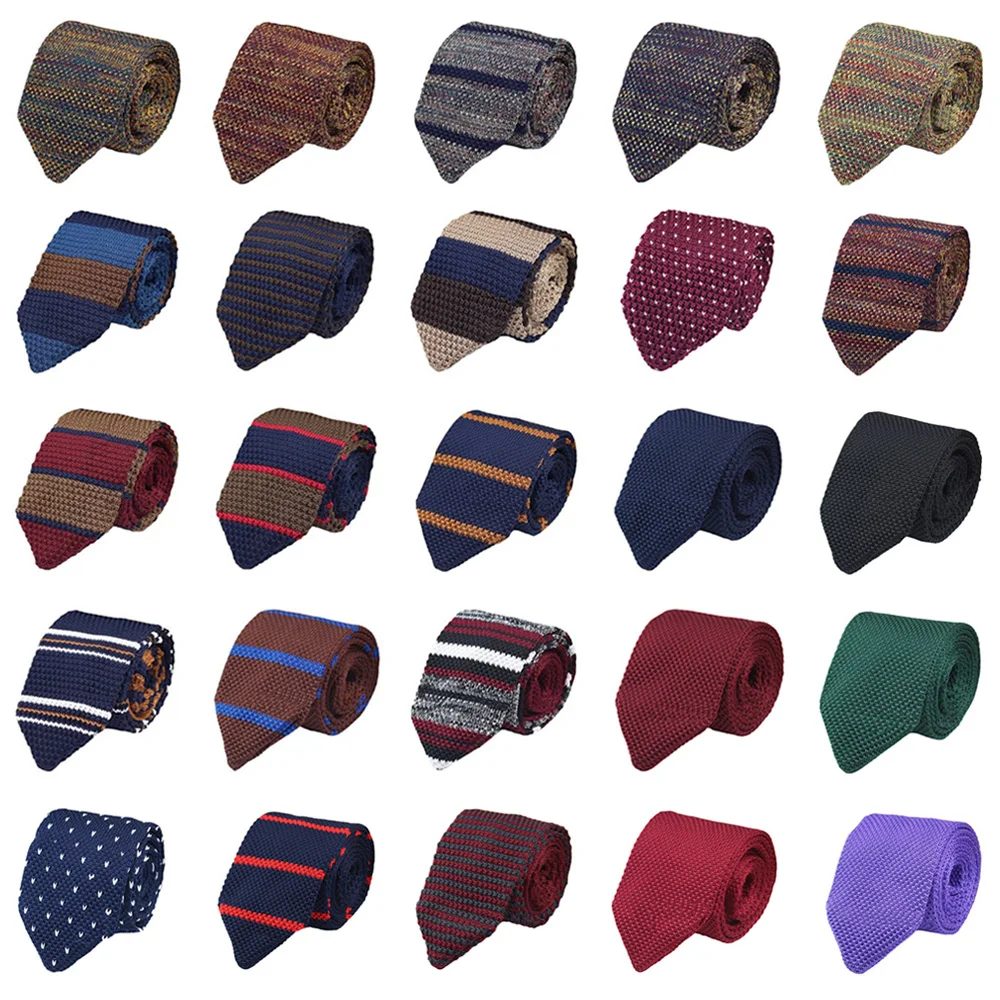 

Men Classic Knitted Crochet 7CM Stripe Necktie Wedding Party Business Neck Ties BWTQN0314