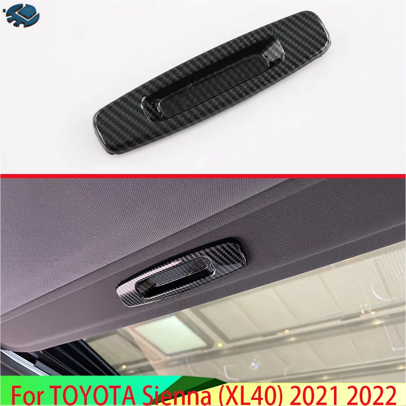 For TOYOTA Sienna (XL40) 2021 2022 2023 Car Accessories Carbon Fiber Style Special Scuttle Shake Handshandle Decorative