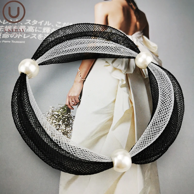 

UKEBAY New Pearl Bracelets Designer Jewelry For Women Charm Bangles White And Black Mesh Chain Body Accessories Wholesale Bangle