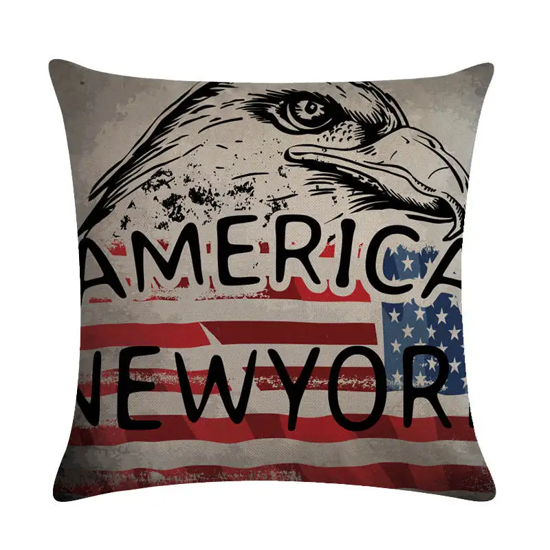 45x45cm Vintage Letter Surfing Pillow Eagle Case Sofa Waist Throw Cushion Cover Home Decor Gifts Customize Gift For Car