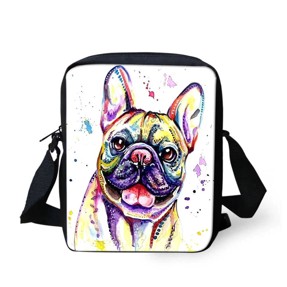 Ladies Flaps Messenger Bags Cute Little Bulldogs Prints Pattern Women Cross Body Bag Girls Crossbody Bag Fashion Shoulder Purses