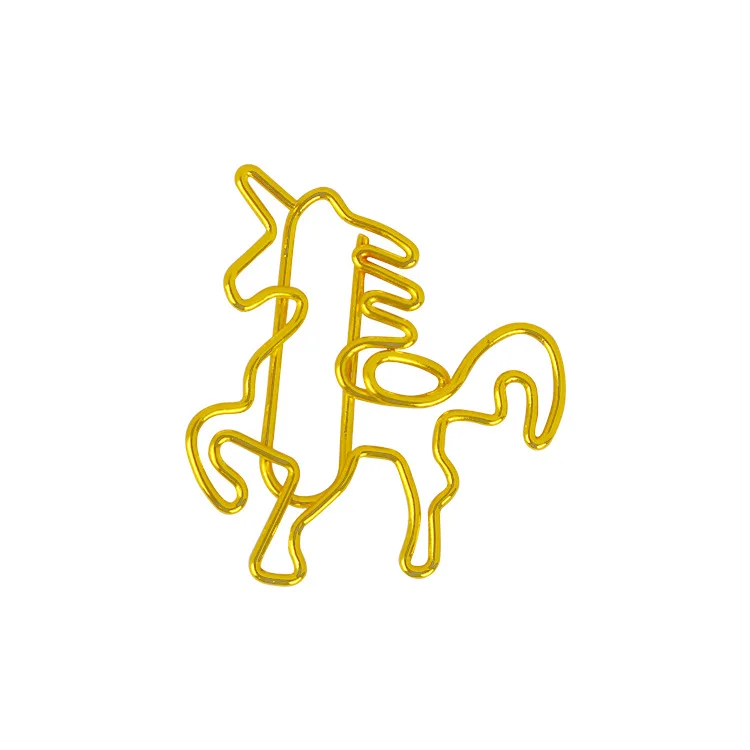 Horse Shape Paper Clip Cartoon Animal Paper Clip gold Paperclip Office Accessories Paperclips Klips Cute Paper Clips Cute Clip