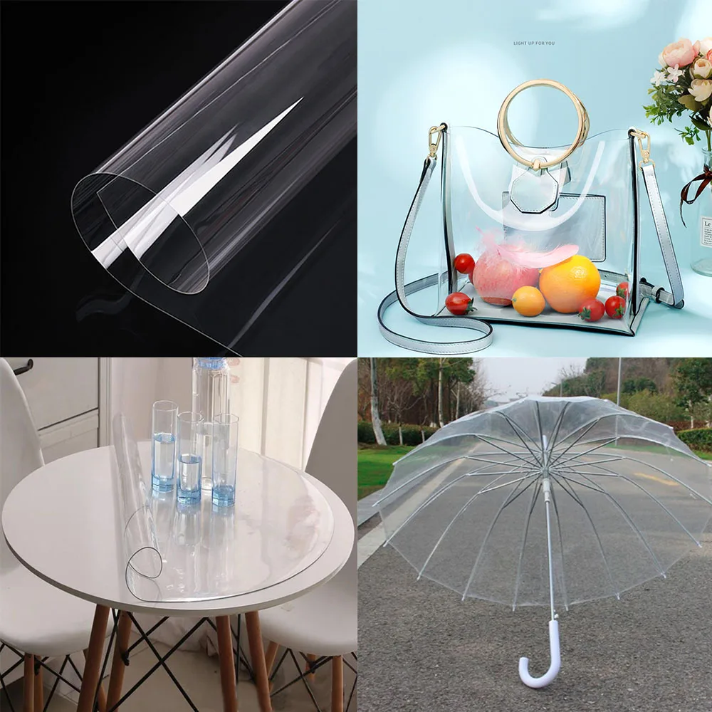 Clear Ultra-Transparent PVC Fabric Soft Glass Cloth Waterproof Crystal DIY Craft Decor Protective Sheets