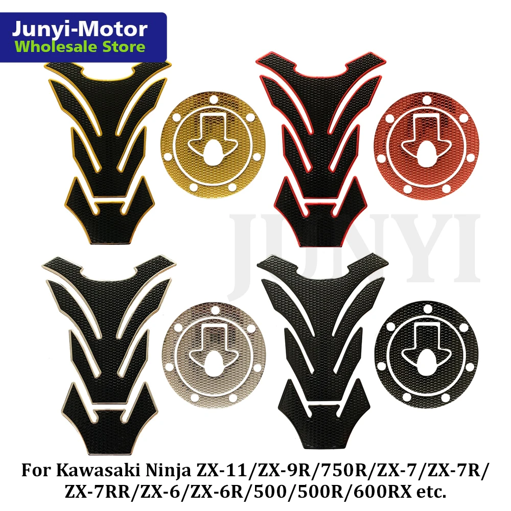 3D Fuel Tank Pad Gas Cap Cover Sticker Grip For   500 600RX 750R ZX7R ZX6R ZX7 ZX9R ZX11 Motorcycle Protector Decal