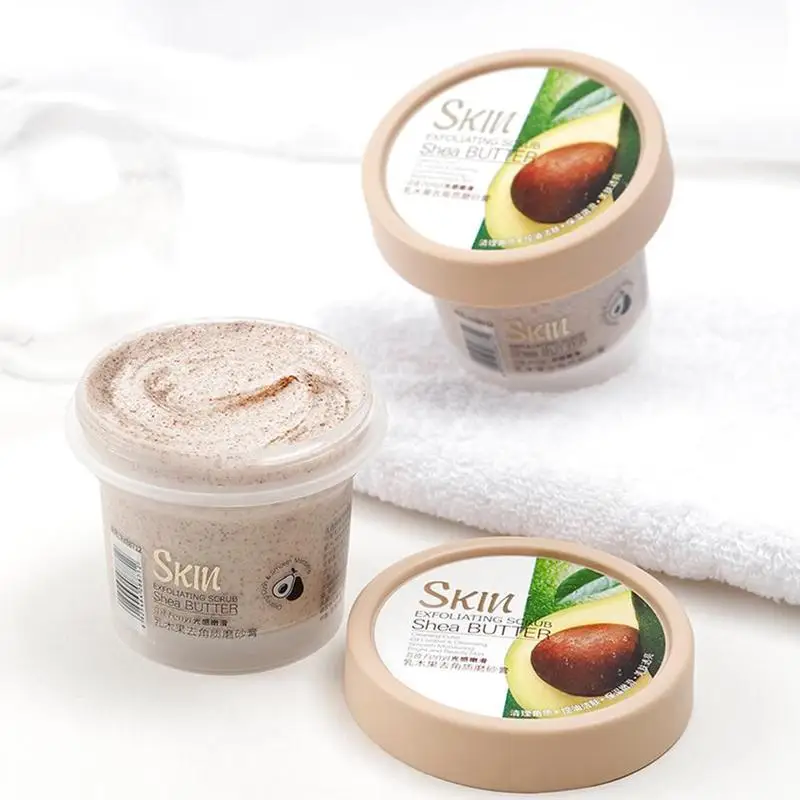 LAIKOU Shea Butter Exfoliating Scrub Deep Cleansing Pore Reduce Acne Exfoliating Gel Brightening Avocado Body Scrub