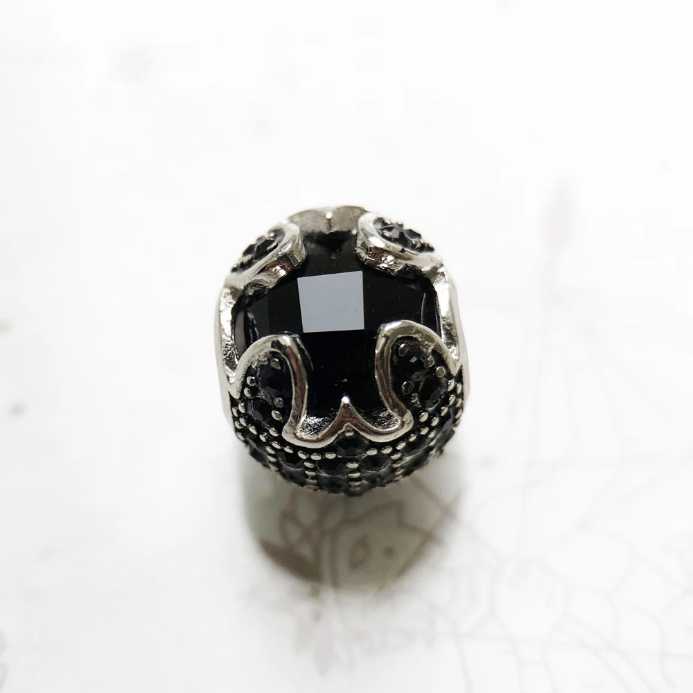 Beads Black Lotus 925 Sterling Silver Karma Charms European Jewelry Accessories