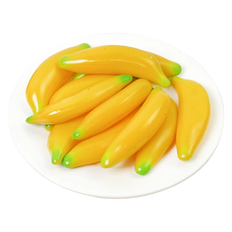 Świąteczne dostawy sztuczne dekoracje owoce plastikowe symulacja Mini Banana Model dekoracji rekwizyty 10 sztuk/partia