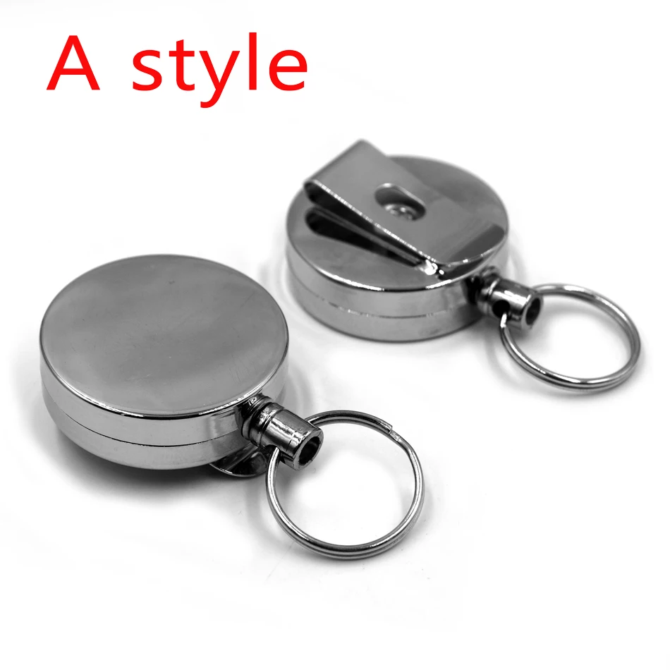 MNFT 2Pcs Fly Fishing Tool Zinger Retractor Keychain Badge Holder Retractable Reel Recoil Carabiners Clip Fishing Accessories