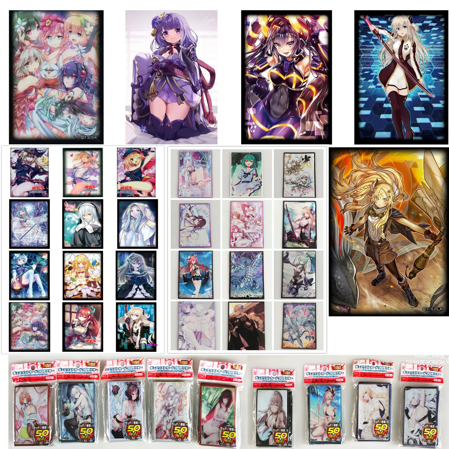 50 PCS/Pack Yu-Gi-Oh! Anime Girl Yugioh Card Sleeve Sky Striker Ace Aquamancer of the Sanctuary Borad Game Card Protector Case