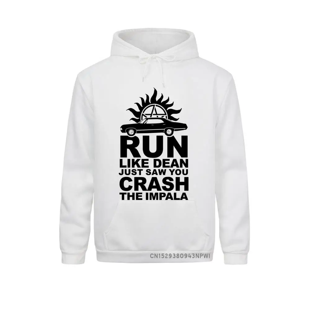 Supernatural Sweatshirt Man Run Like Dean Saw You Crash The Impala Hoodie Long Sleeves Pullover Plus Size