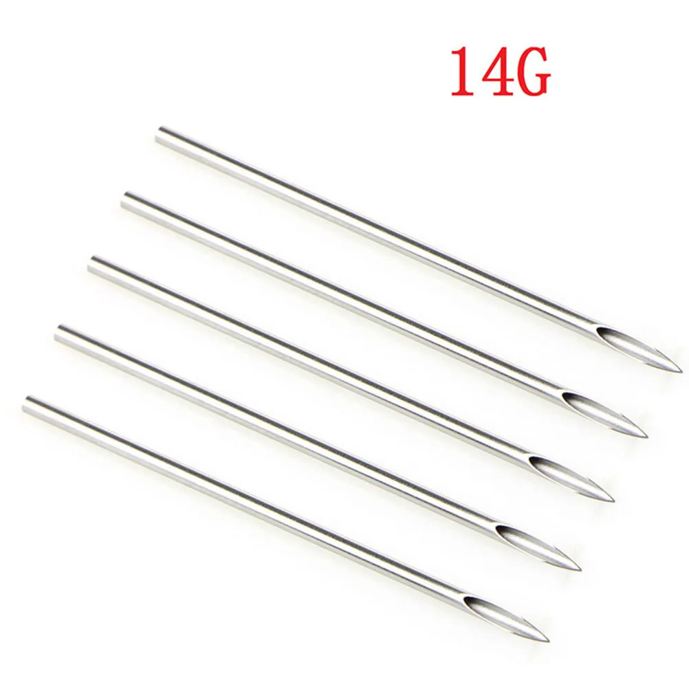 Kit d'outils professionnels pour le perçage du nombril, en acier inoxydable, anneau pour le ventre, langue, Tragus, mamelon, lèvres, sourcils, nez, bijoux pour le corps, 1 ensemble, 14G, 16G