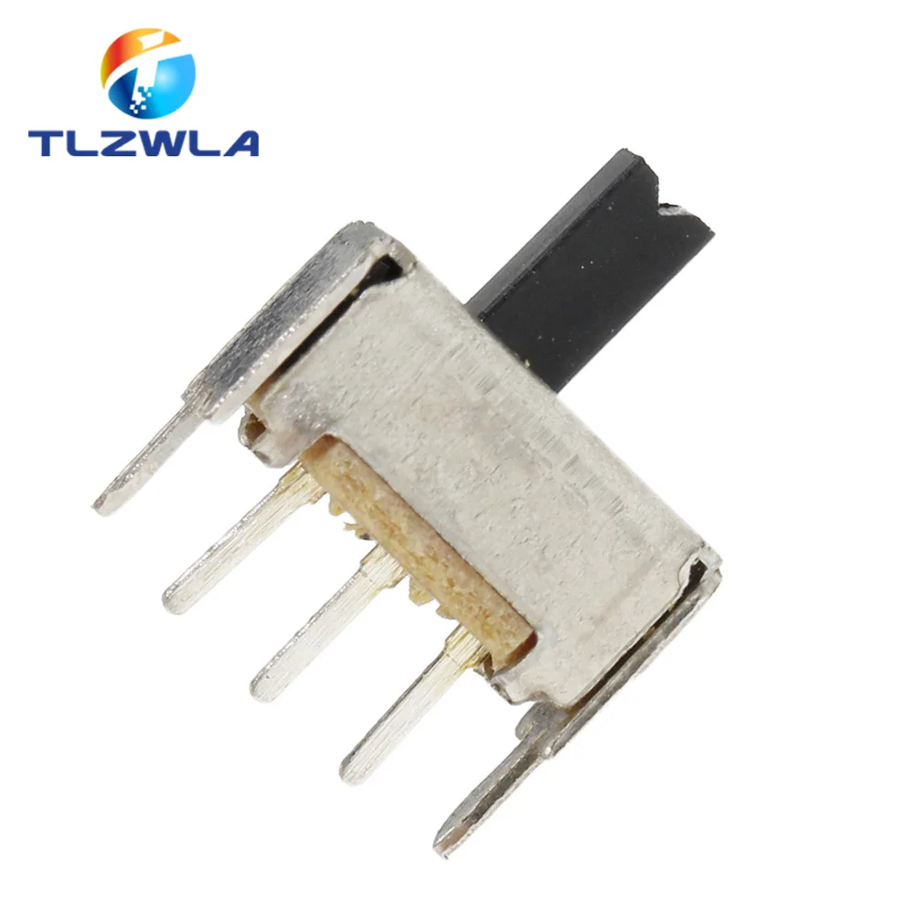 100PCS SS12D07 Mini Vertical Slide Switch 1P2T 3 Pin Toggle Switch SMD PCB DPDT Vertical Switch High Quality
