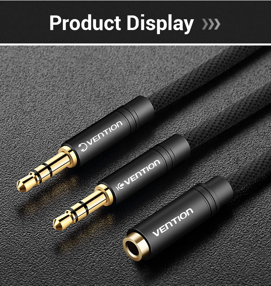 Vention Audio-Splitter, Kopfhörer-Adapter, 3,5 mm AUX-Kabel für Computer, 1 Buchse auf 2 Stecker, Mikrofon-Y-Splitter, Headset auf PC-Adapter – Detail 18