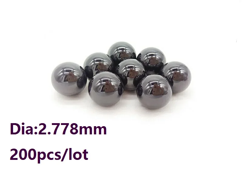 

200pcs/lot G5 Si3N4 Diameter 2.778mm ceramic balls Silicon Nitride 2.778mm bearing balls