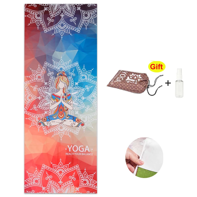 

183*65 CM Printed Yoga Towel Microfiber Non Slip Yoga Blanket Absorb Sweat Yoga Mat Cover Towel Pilates Fitness Beach Mat Towel