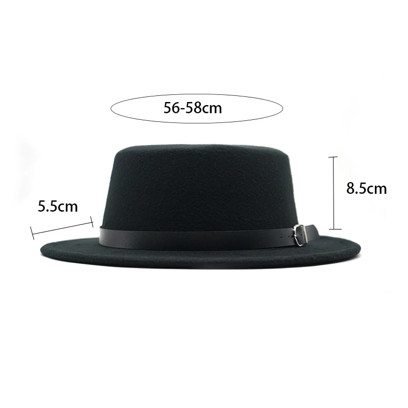 New Felt Hat Men Fedora Hats with Belt Women Vintage Trilby Caps Wool Fedora Warm Jazz Hat Chapeau Femme feutre Panaman hat