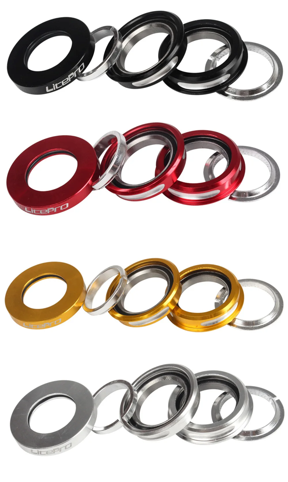 Litepro Fahrrad Headset 44MM Für Fnhon Ynhon BYA412 P18 P8 Kopf Set Gebaut-in Aluminium Legierung Faltrad versiegelt Lager – Detail 5