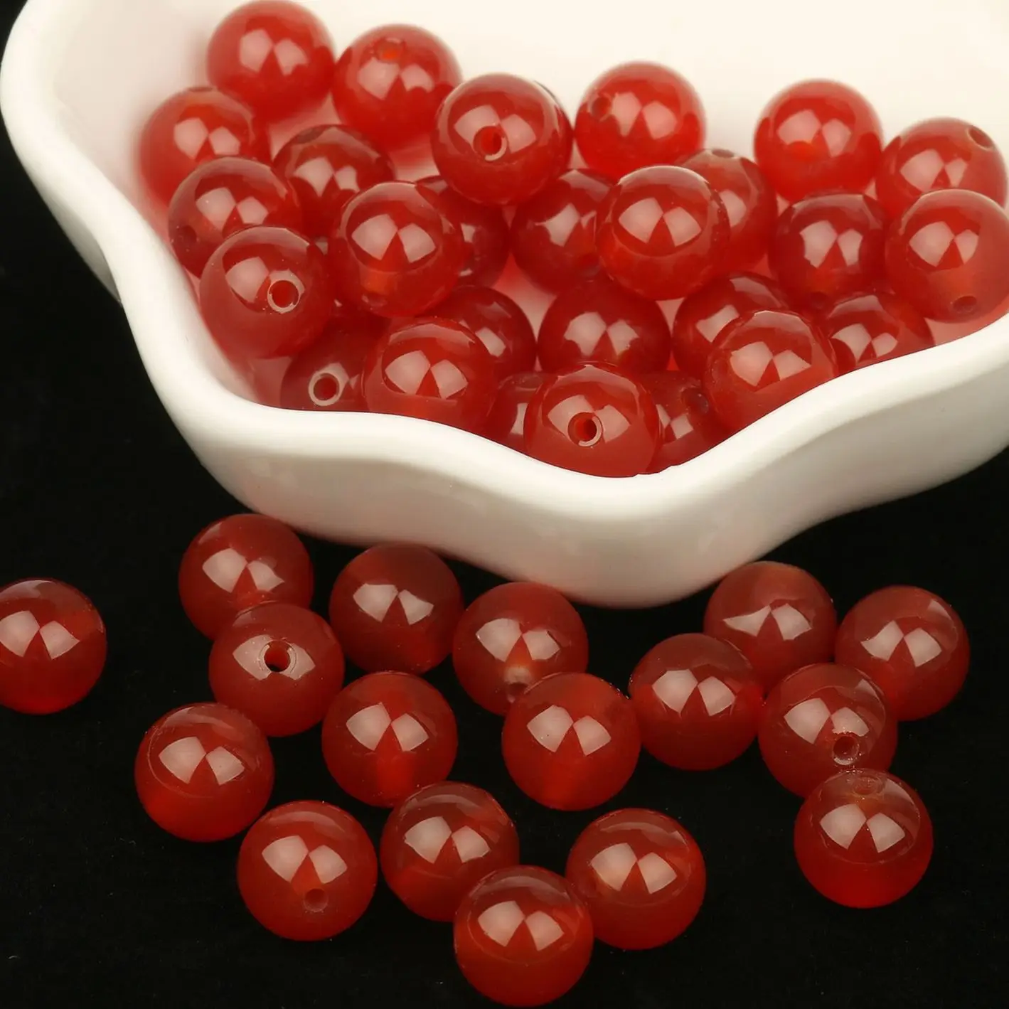 Natural Stone Red Carnelian Onyx  Agates Round Loose Spacer Beads Suitable for DIY Men and Women Bracelet Jewelry Making 15\'\'