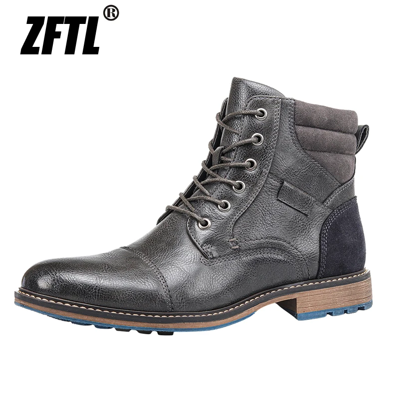 ZFTL New Men Basic Boots man Casual Tooling boots male large size Desert boots man Western boots outside lace up male boots 2023