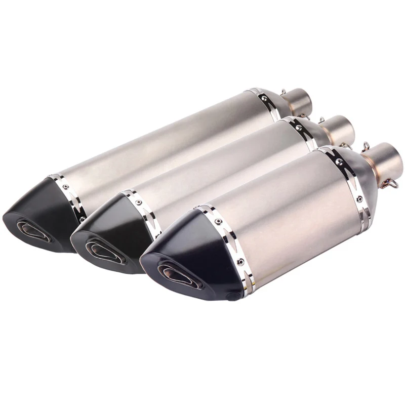 

570mm/470mm/370mm Inlet 51mm 61mm Motorcycle Exhaust Pipe Muffler Pitbike Motorbike Muffler Escape Moto Slip On Universal