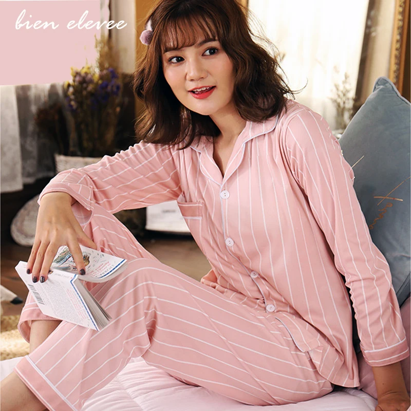 Sleepwear Women Pajamas Sets Long Sleeve Home Wear Suit For Women Two Piece Set Female Pijama Button Pyjama Clothes Polka Dot