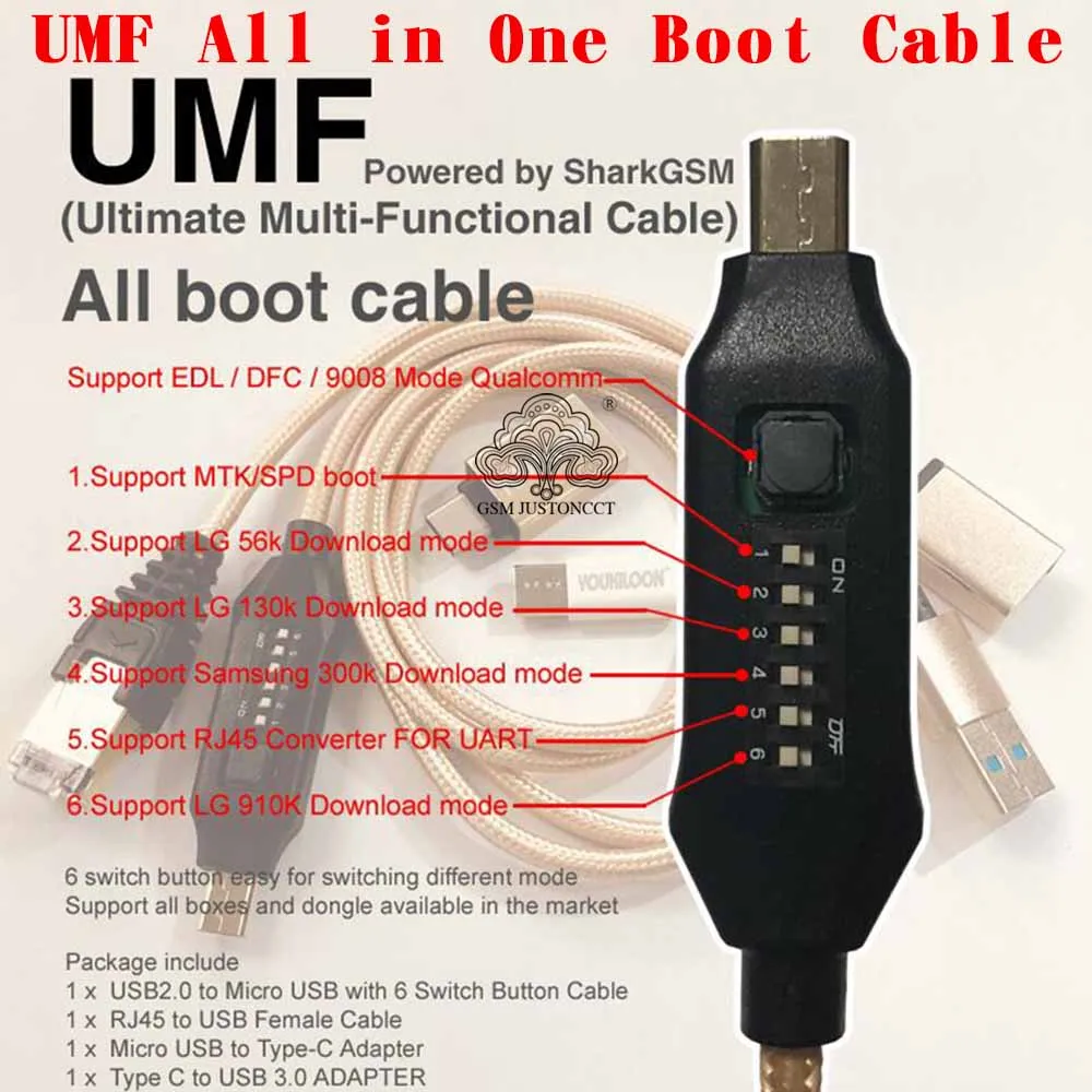 Kabel UMF All Boot (ŁATWE PRZEŁĄCZANIE) Micro USB RJ45 Wielofunkcyjny Kabel Boot All in One Kabel EDL — zdjęcie produktu 6