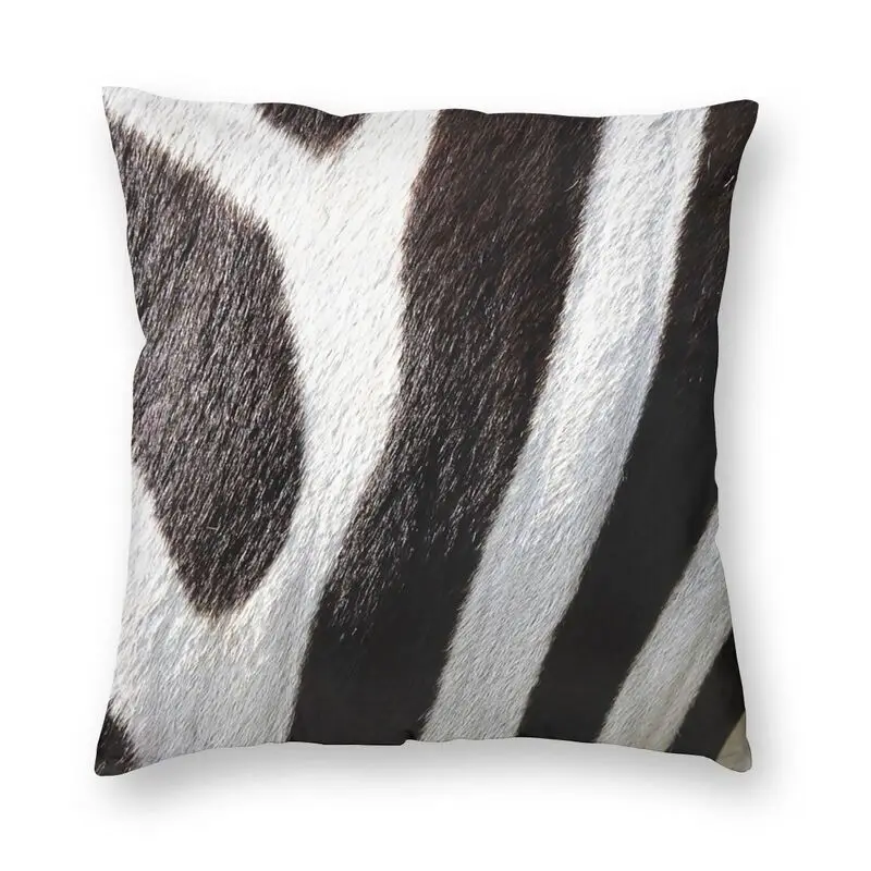 Zebra Striped Pattern Animal Fur Pillow Cover Decoration Zebra Leather Texture Lover Cushion Cover Throw Pillow For Car Printing