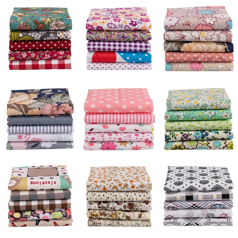 Printed Cotton Fabric For Patchwork Children Floral Quilted Cloth For DIY Handmade Crafts 25*25cm/Pc TJ0537-c