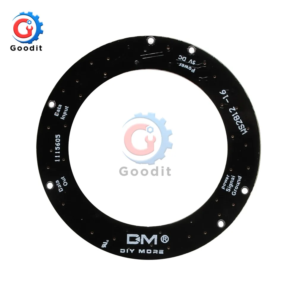 3Pcs LED PCB Board WS2812 RGB 5050 16 bit 1x16 Pixel Panel Matrix Screen WS2812B IC Led Module DC 4-7V