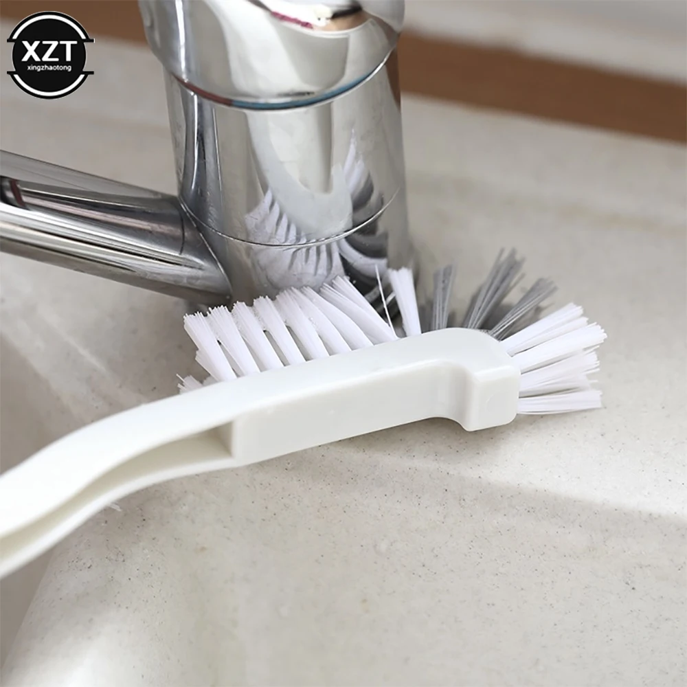 1Pcs Portable Kitchen Cleaning Brush  Brush Corner Brush Bending Handle Scrubber Curved Brush Bathroom Cleaning Accessories