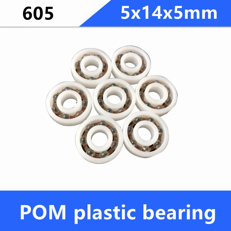 

50pcs 605 POM plastic bearing 5x14x5mm deep groove ball bearings with Glass balls Nylon Cage 5*14*5 mm