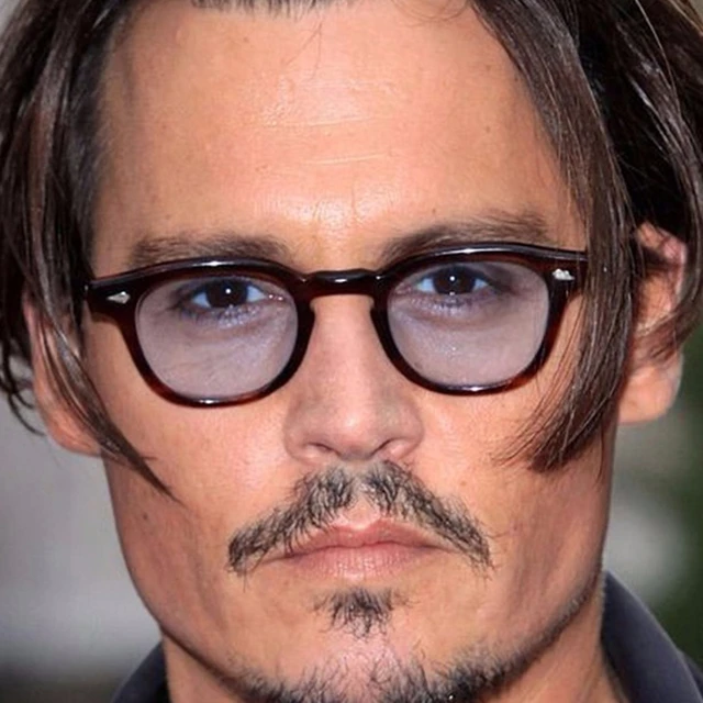 Gafas De Sol redondas con remache Johnny Depp para hombre y mujer lentes tintadas transparentes para fiesta Color caramelo arroz novedad