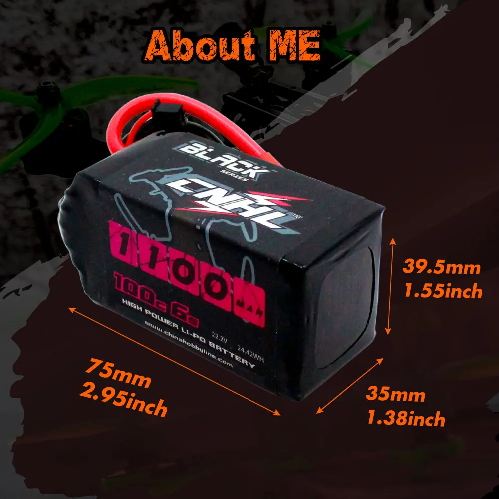 2pcs CNHL Lipo Battery 6S 22.2V 1100mAh 1500mah 100C With XT60 For RC FPV Quadcopter Airplane Helicopter Hobby