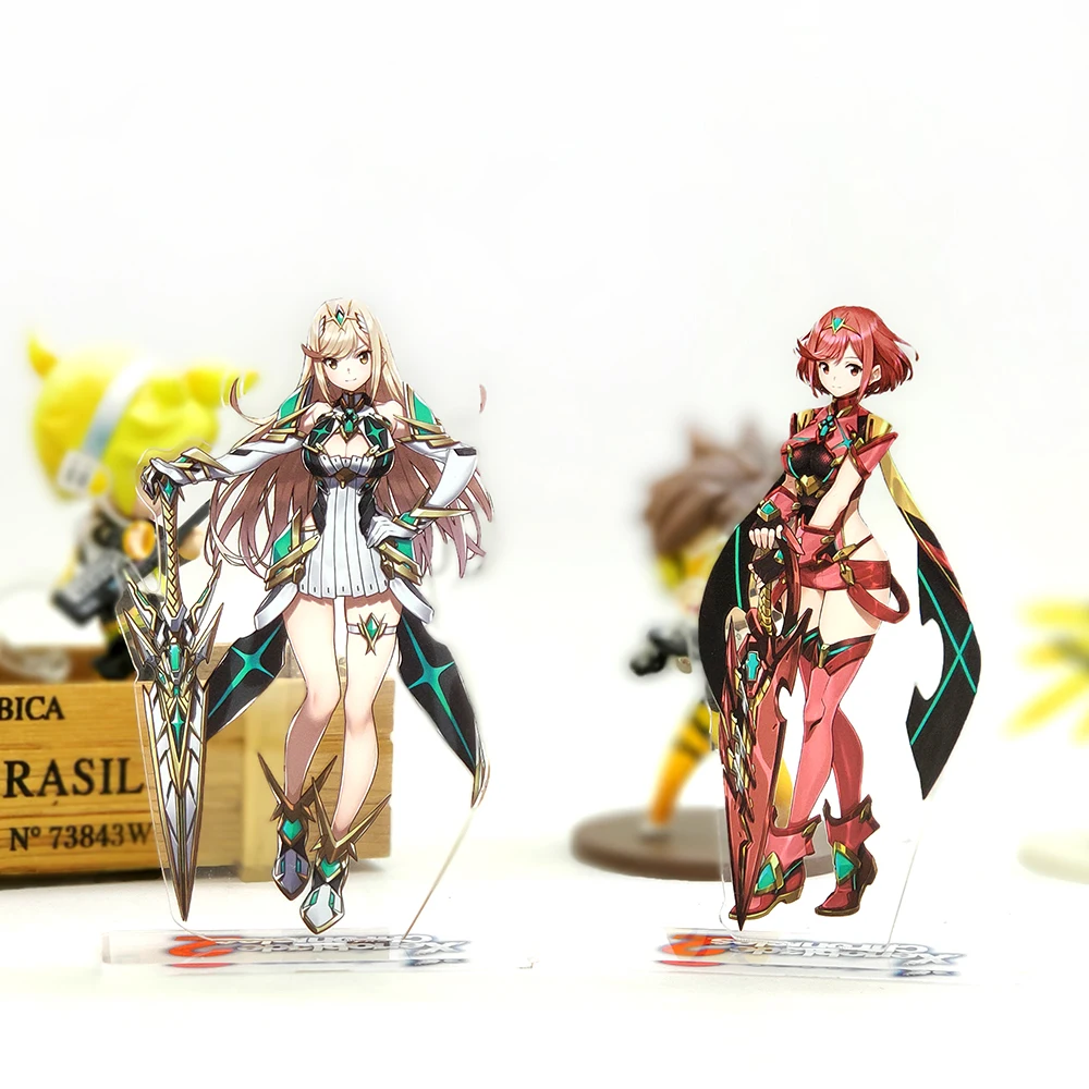 

Xenoblade Chronicles 2 Mythra Hikari Pyra Homura acrylic stand figure model double-side plate holder topper game