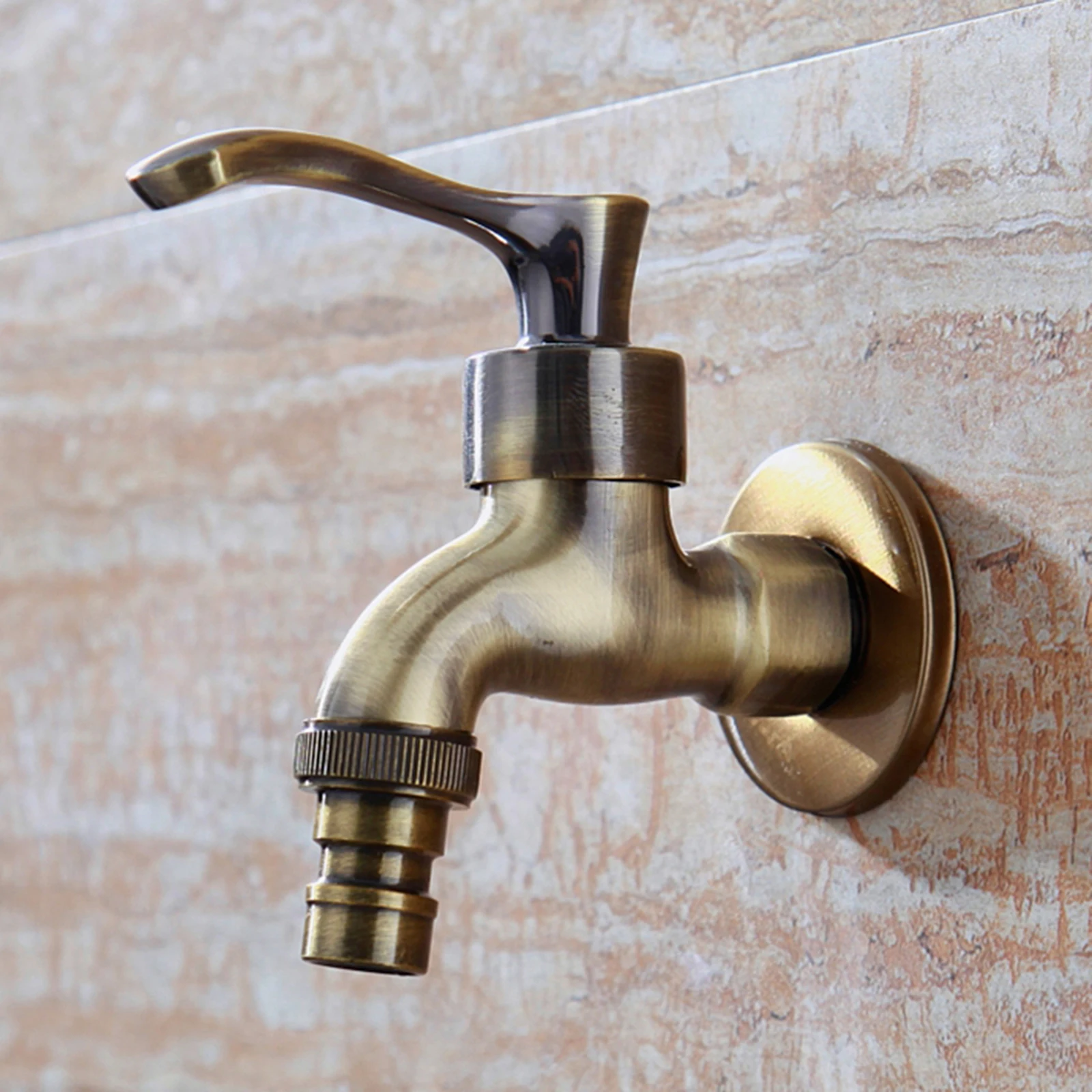 Wall Mount Bibcock Antique Water Tap Decorative Outdoor Garden Faucet Washing Machine Mop Pool WC Taps