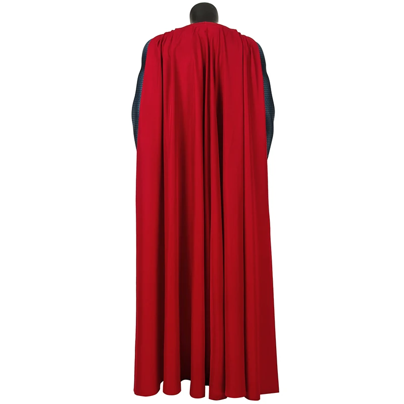 Adult Superhero Clark Jumpsuit Halloween Cosplay Steel Of Man Costume Kent Bodysuit Printing Zentai Red Cloak