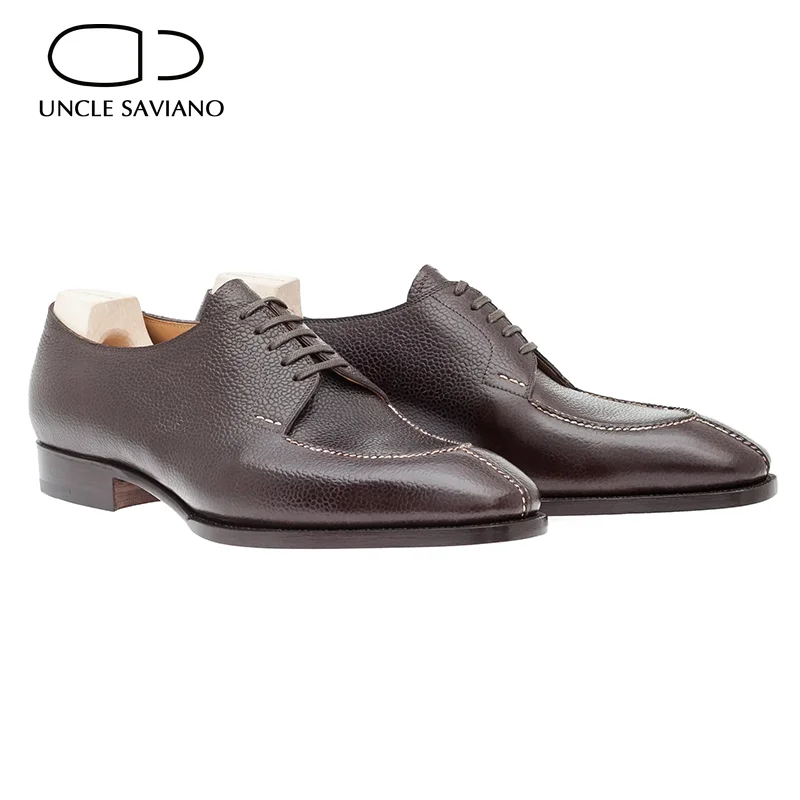 

Uncle Saviano Derby Bridegroom Dress Formal Office Best Men Shoes Fashion Genuine Leather Original Designer Business Man Shoes