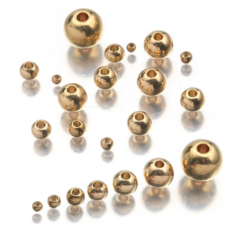 

20-200Pcs Original Brass 2-7.5mm Round Ball Spacer Beads Charms Loose Beads DIY Bracelets Necklace for Jewelry Making Wholesale