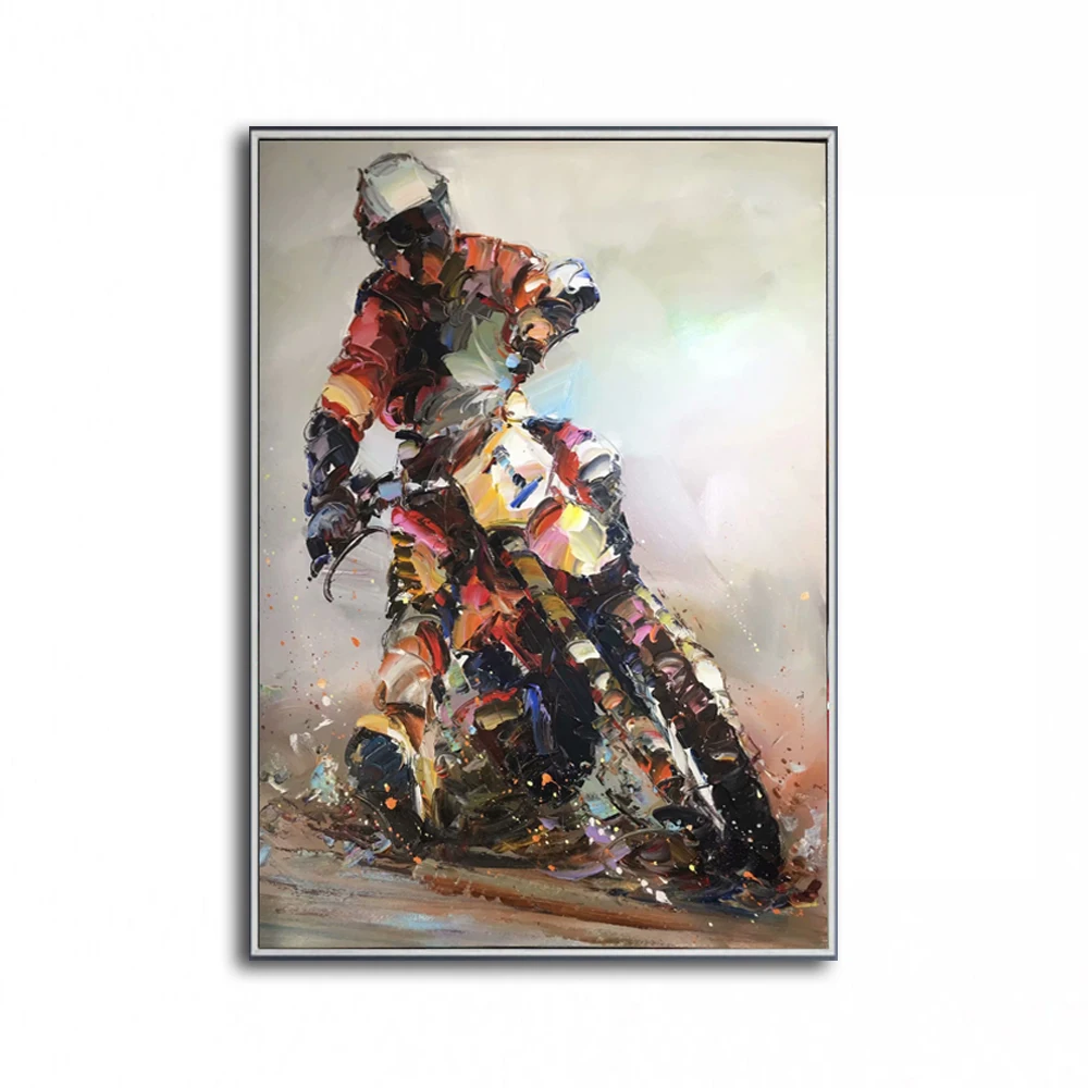 

Oil painting Motorcycle riders Modern Abstract painting art hand painted Canvas Painting motorcycle art Unique design 2020041603