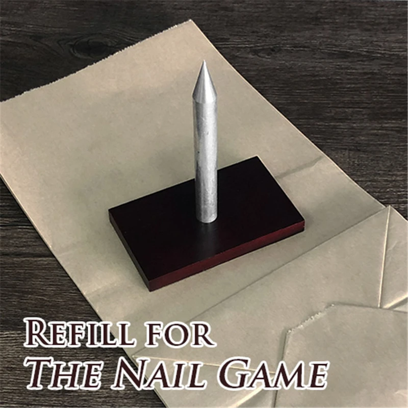 The Nail Game Magic Tricks Crush Paper Bag Magia Magician Close Up Bar Illusions Gimmick Props Mentalism 100% safe Nail Roulette