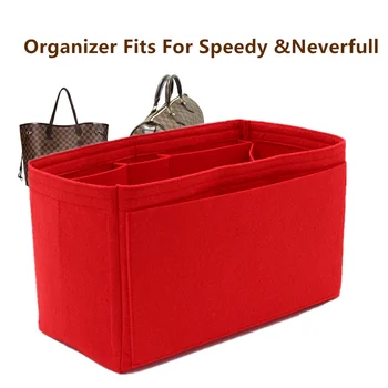 Hızlı 25 30 35 keçe bez eklemek çanta düzenleyici makyaj el çanta düzenleyici seyahat iç taşınabilir kozmetik çantaları Neverfull organizatör
