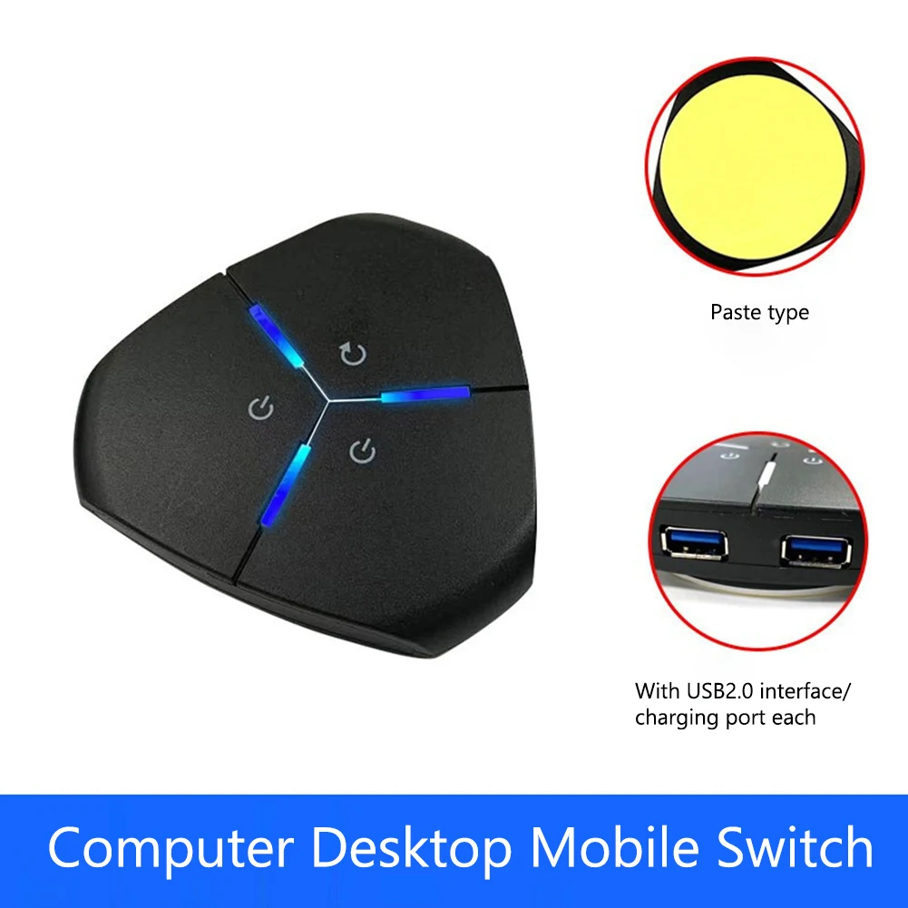 Computer Power Switch Desktop PC Power On/Restart Button Dual USB Transmission Ports PC Accessories For Home Internet Cafes