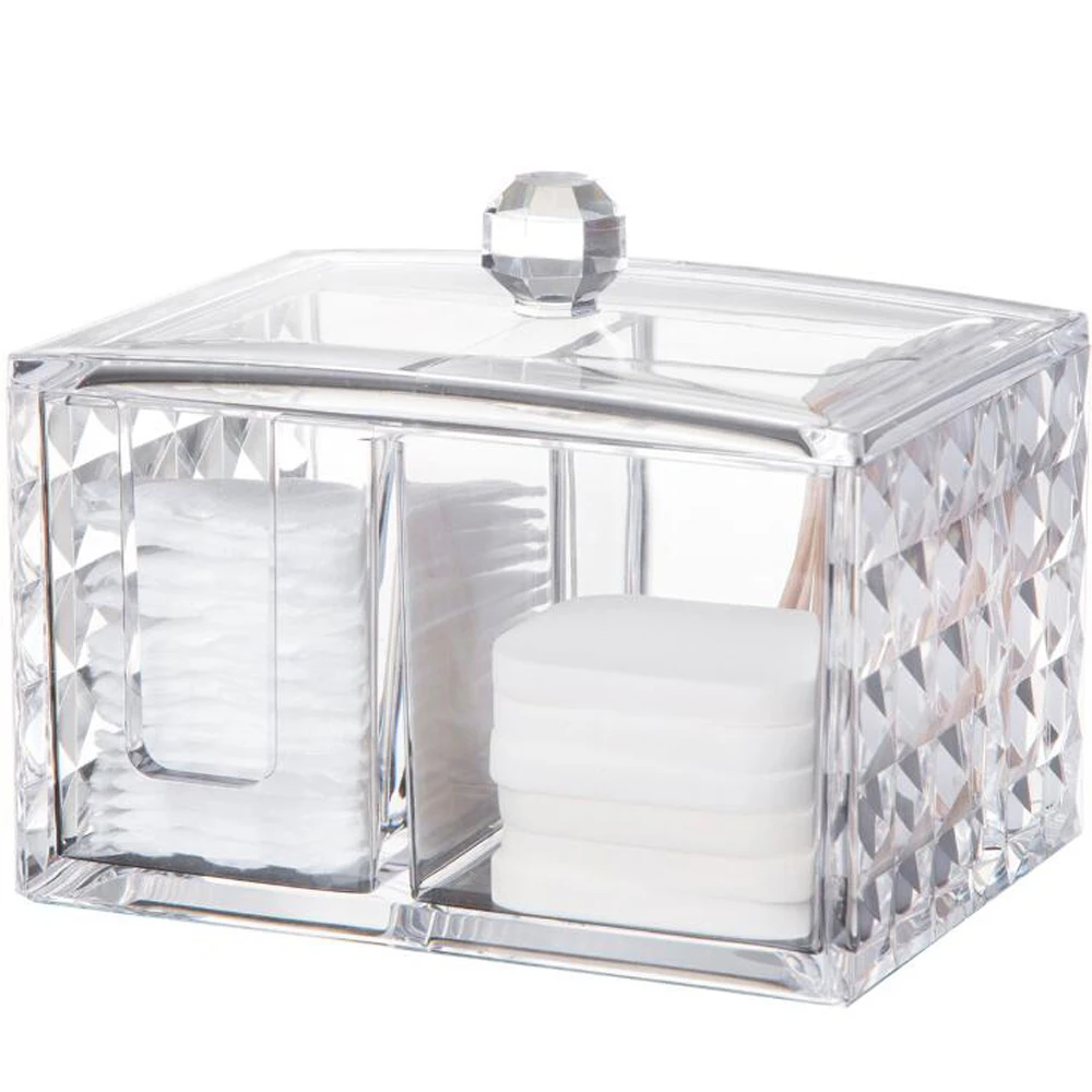 

Creative Cosmetic Acrylic Box Makeup Storage Box Cosmetics Storage Boxes New Acrylic Cotton Swabs Stick Storage Holder Box