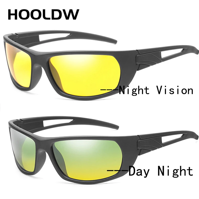 HOOLDW New Night Vision Glasses Men Polarized Sunglasses Women Driving Anti-glare Goggles Sun glasses Eyewear UV400 Gafas De Sol